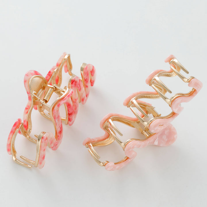 Willow Rosé Metal Squiggle Claw Clip - Large