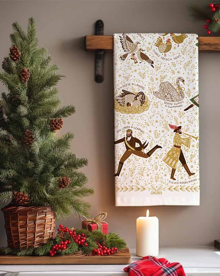 12 Days of Christmas Tea Towel