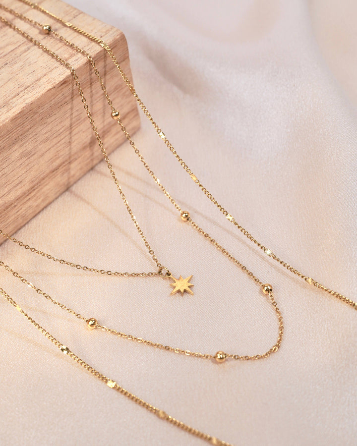 Émilie Triple Row Star Necklace