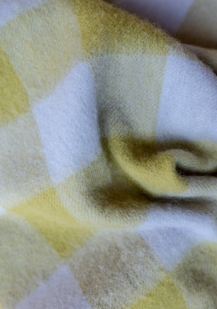 Avocado Gingham Lambswool Scarf