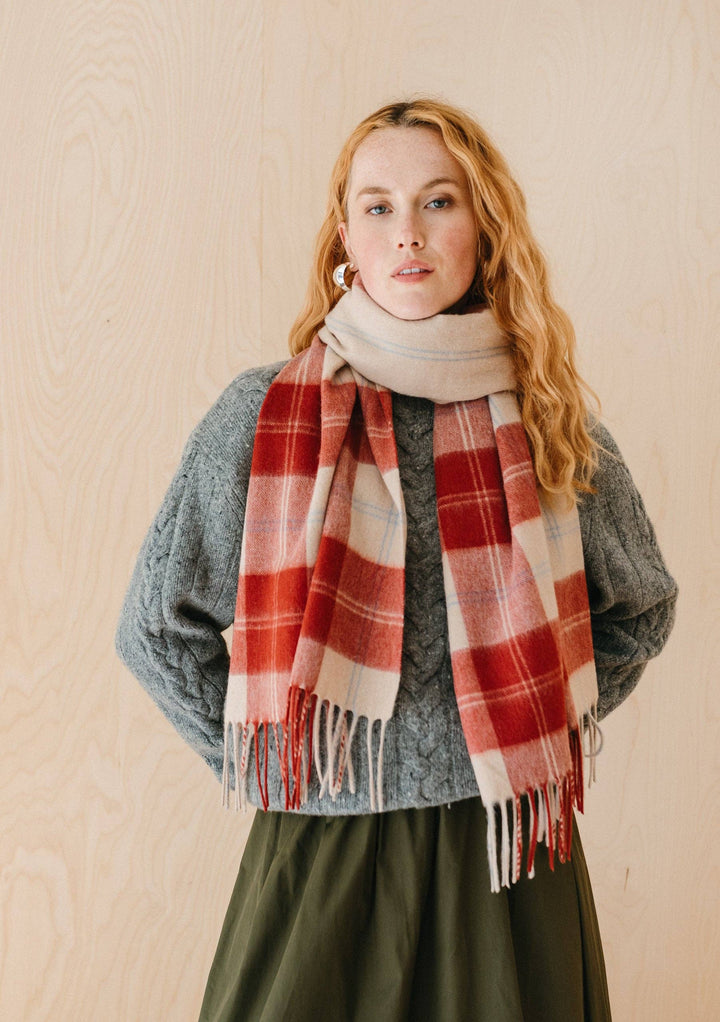 Red Varsity Lambswool Oversized Scarf