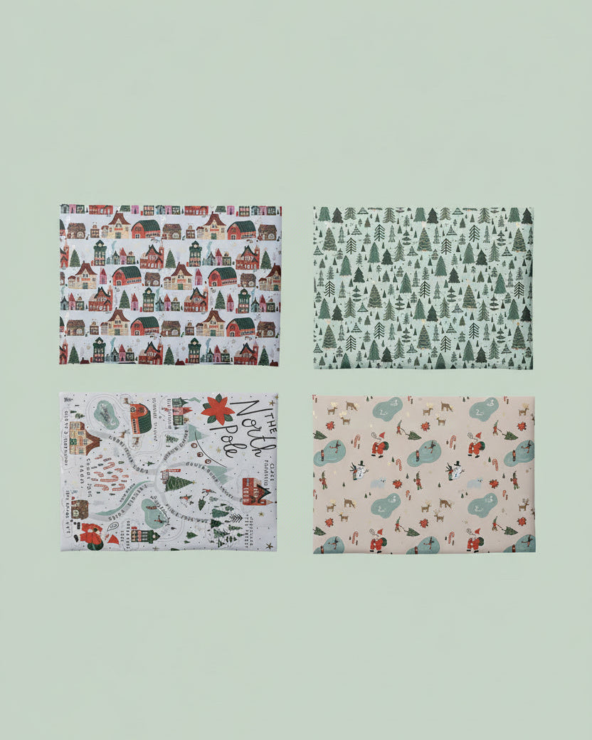 Wrapping Paper Sheets, Set of 12 in Box (4 Styles, 3 Rolls Per Style) ©
