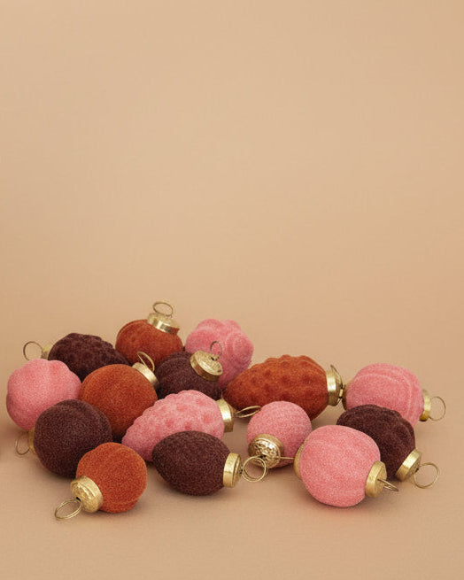 Flocked Glass Ornaments