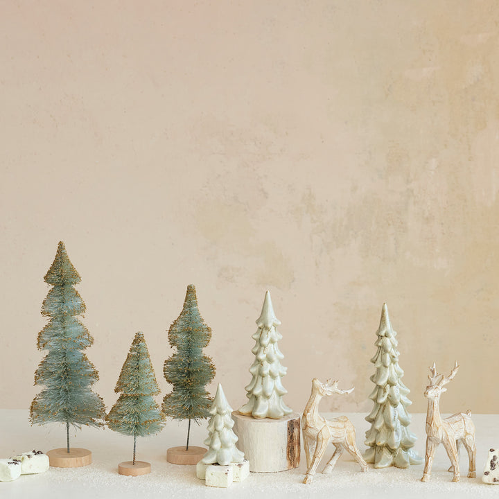 Light Green Stoneware Tree 4.5"