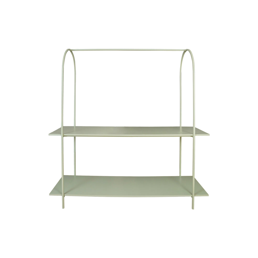 Metal 2-Tier Display Rack/Table with Hanging Rod, Mint Color, KD