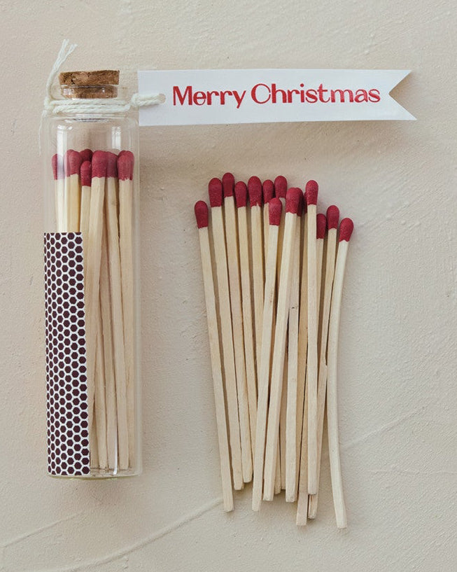 Christmas Glass Bottle Match Holder