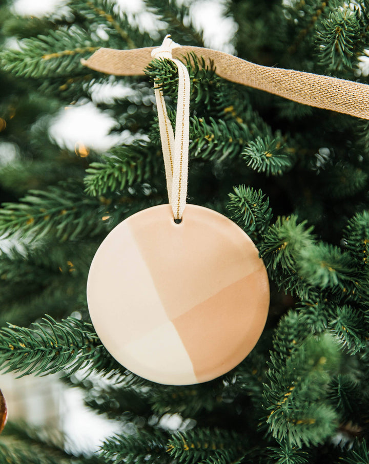 Pink Circle Ceramic Ornament